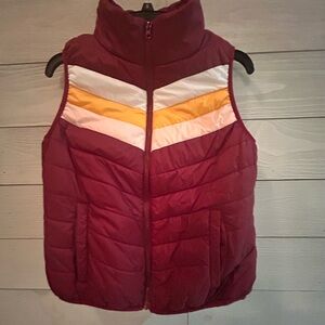 Arizona Jean Company Kids Burgundy Vest with Chevron Accents. EUC